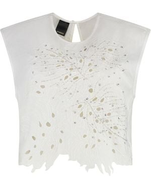 Pinko True Colors Cotton Crop Top - White