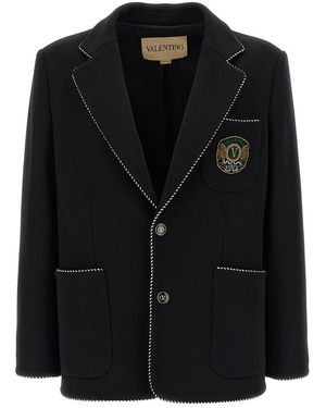 Valentino Garavani Garavini Single-Breasted Blazer - Black