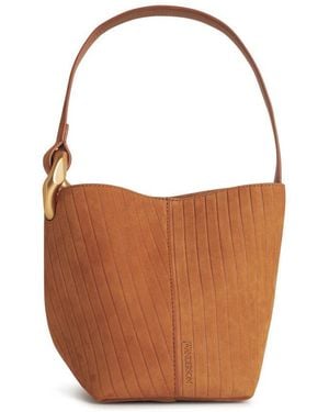 JW Anderson 'Corner' Suede Bucket Bag - Brown