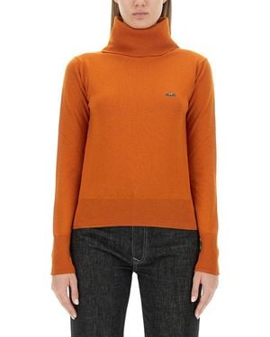 Vivienne Westwood Fitted Turtleneck Sweater With Ribbed Detailing - Orange