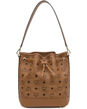 MCM Drawstring Bucket Bag - Brown