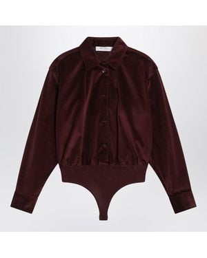 Max Mara Cherry-colored Velvet Shirt-body - Purple