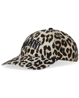 Ganni Animalier Baseball Cap - Black