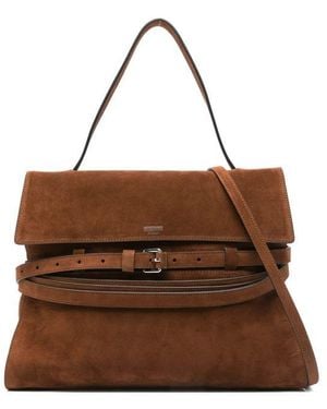 ショルダーバッグ・ポシェット Moschino Brown Suede Leather Handbag Moschino Shoulder bags for Women | Online Sale up to 66% off