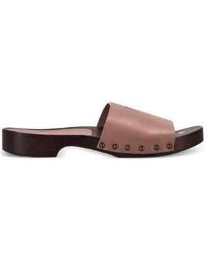 LA ROSE Zoccoli Pelle - Brown