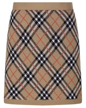 Burberry Wool Skirt - White