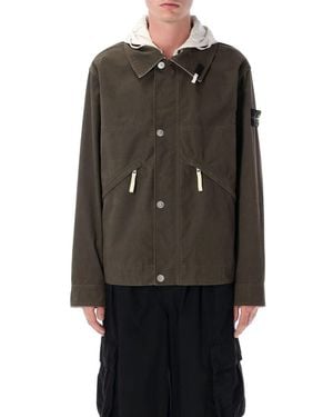 Stone Island Hooded Short Parka - Black