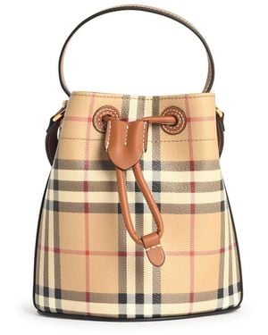 Burberry 'Check' Bucket Bag - Natural