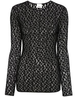 Isabel Marant Gaelle Cotton Blend Crewneck Sweater - Black