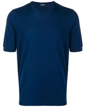 Drumohr Short Sleeves Round Neck T-Shirt - Blue