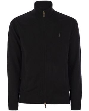 Polo Ralph Lauren Wool Sweater With Zip - Black