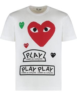 COMME DES GARÇONS PLAY Cotton T-Shirt With Logo - White