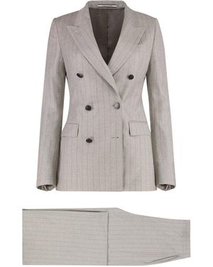 Tagliatore Complete In Two Pieces In Mixed Wool - Grey