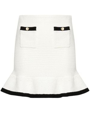 Self-Portrait Crochet Mini Skirt - White