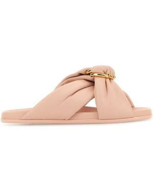 Fendi Nappa Leather Feel Slippers - Pink