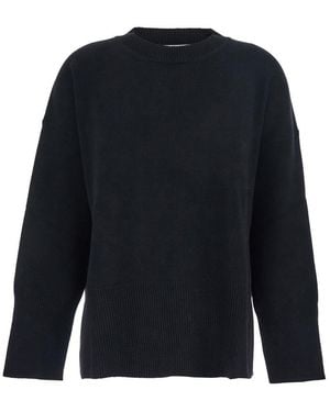 Grifoni Oversize Crewneck Sweater With Ribbed Trims - Blue