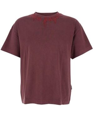 Palm Angels Neck Logo Reg Tee - Red