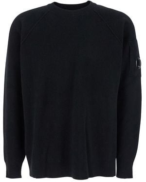 C.P. Company Knitwear Crew Neck In Lambswool Grs - Blue