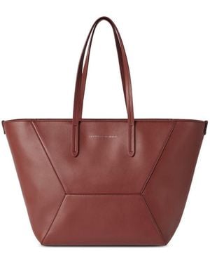 Brunello Cucinelli Leather Shopping Bag - Red