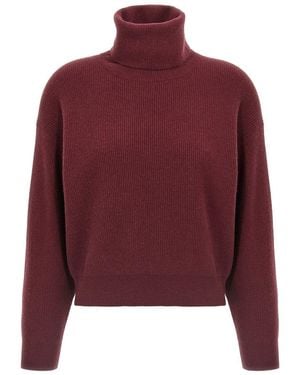 Brunello Cucinelli Ribbed Turtleneck Jumper - Red
