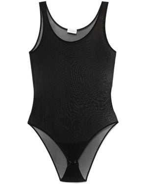 Magda Butrym Mesh Scalloped Bodysuit - Black