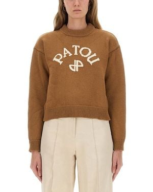 Patou Jersey With Logo - Brown