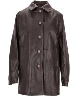 LA ROSE Giacca Pelle Vintage - Gray