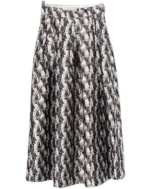 ALESSANDRO ENRIQUEZ Printed Long Skirt - White