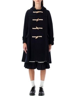 Comme des Garçons Wool Duffle Hooded Coat - Black