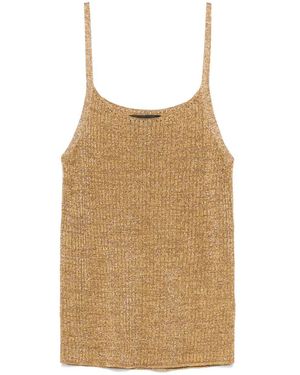 Roberto Collina Ribbed Lurex Tank Top - Natural
