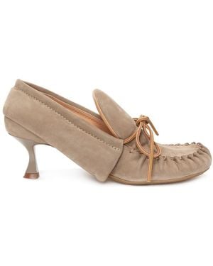 JW Anderson Suede Moccasin Court Shoes - Natural