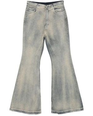 Rick Owens Bolan Flared Jeans With A Faded Effect - Gray
