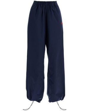 ROTATE BIRGER CHRISTENSEN Sporty Pants With Embroidered Logo Design - Blue