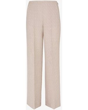 Fendi Wool Ff Trousers - Natural