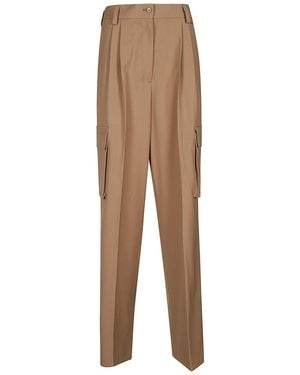 Herno Belted Virgin Wool Trousers - Natural