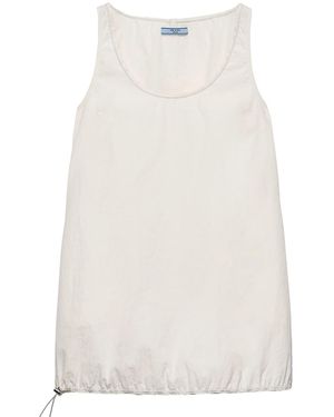Prada Pongé Sleeveless Mini Dress - White