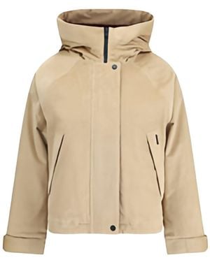Woolrich Cropped Jacket With High Collar - Natural
