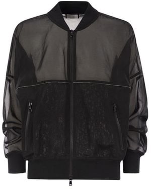 Brunello Cucinelli Organza Bomber Jacket - Black