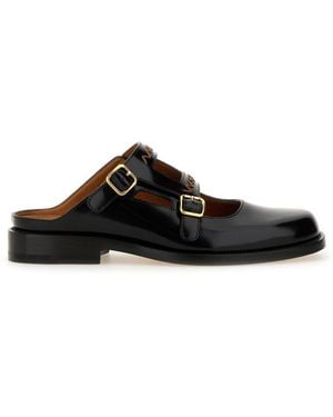 Marni Calf Leather Sabots - Black