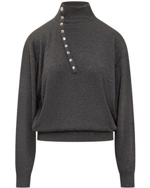 Isabel Marant Jumper With Asymmetrical Buttons - Black