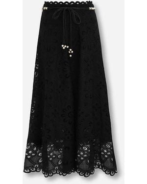 Zimmermann Midi Skirt - Black