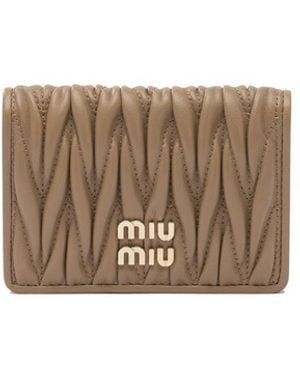 Miu Miu Leather Cards Holder - Natural