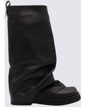 The Attico Leather Boots - Black