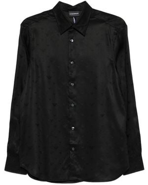 Emporio Armani Allover Logo Shirt - Black