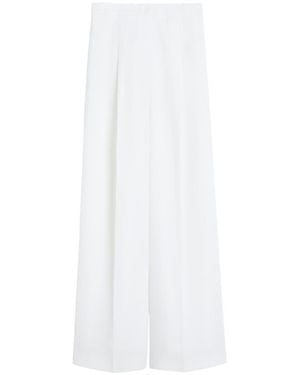 Max Mara Wide-Leg Cady Trousers - White
