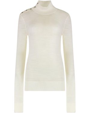 TOTEME Turtleneck Wool Pullover - White