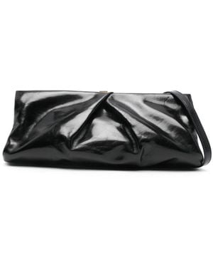 Dries Van Noten Large Leather Clutch Bag - Black