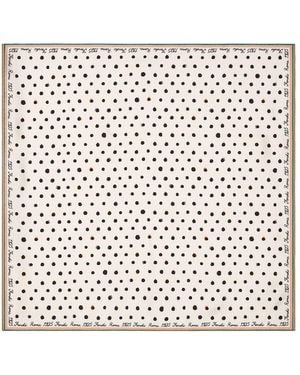 Fendi Falena Dots Silk Foulard - White