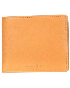 Il Bisonte Leather Bifold Wallet - Orange