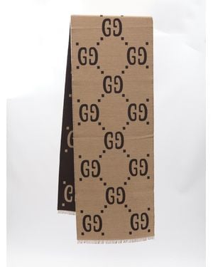 Gucci Gg Jacquard Scarf - Natural